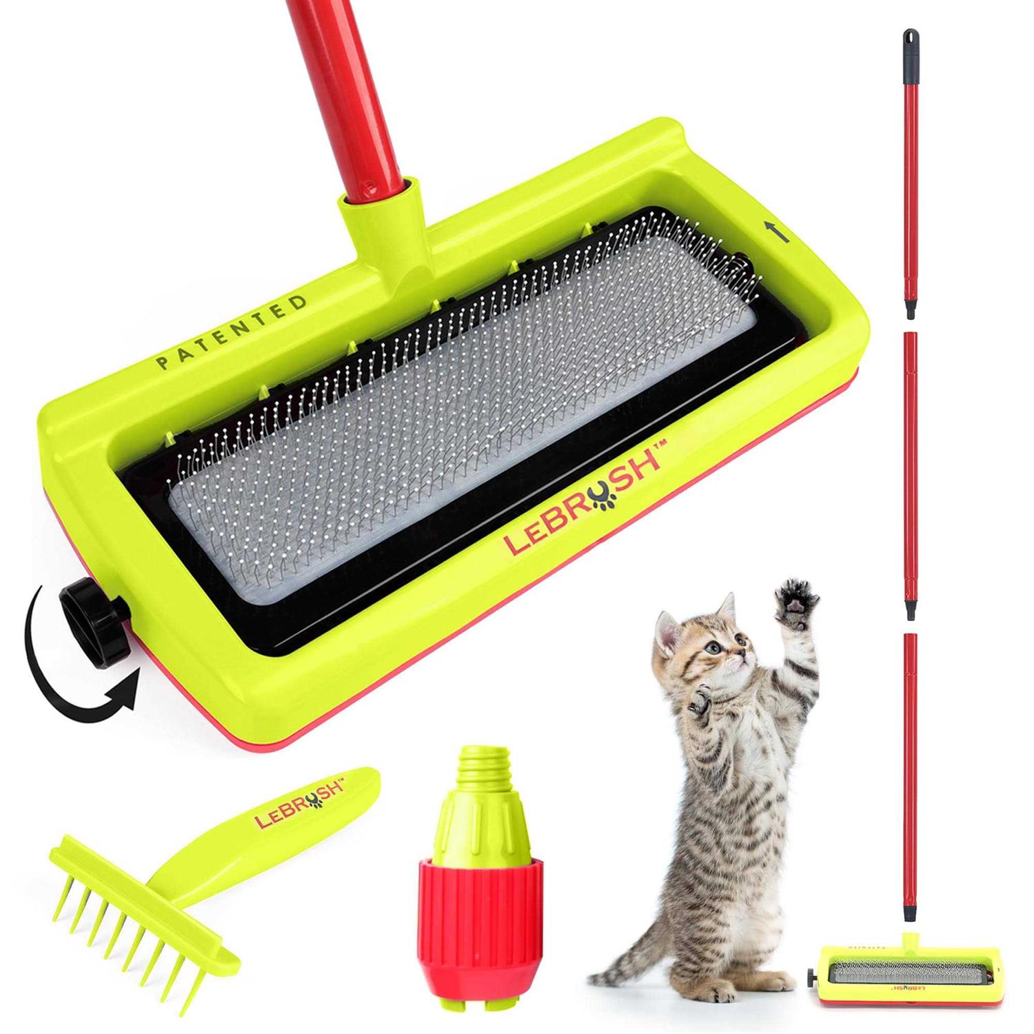 LeBRUSH 2.0 Pet Hair Remover for Carpet for Short & Long Cat - Healthber
