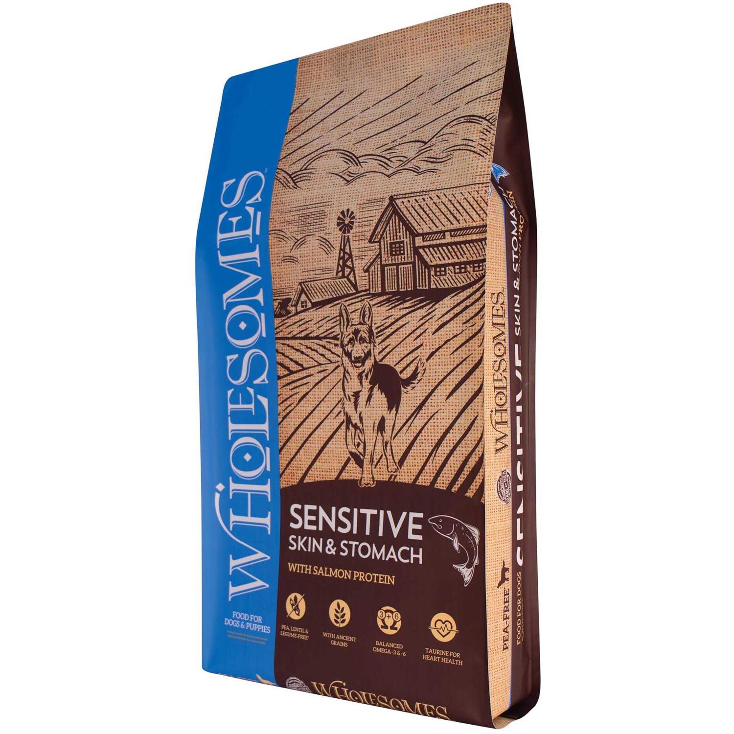 Wholesomes Sensitive Skin & Stomach Salmon Dry Dog Food - Healthber