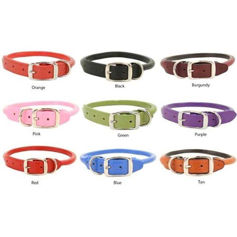 Auburn Leather Rolled Dog Collar - Healthber