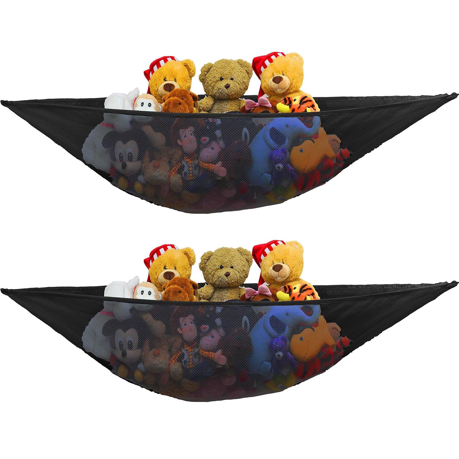 2 PK SimpleHouseware Stuffed Animals Jumbo Toy Storage Hammock - Healthber