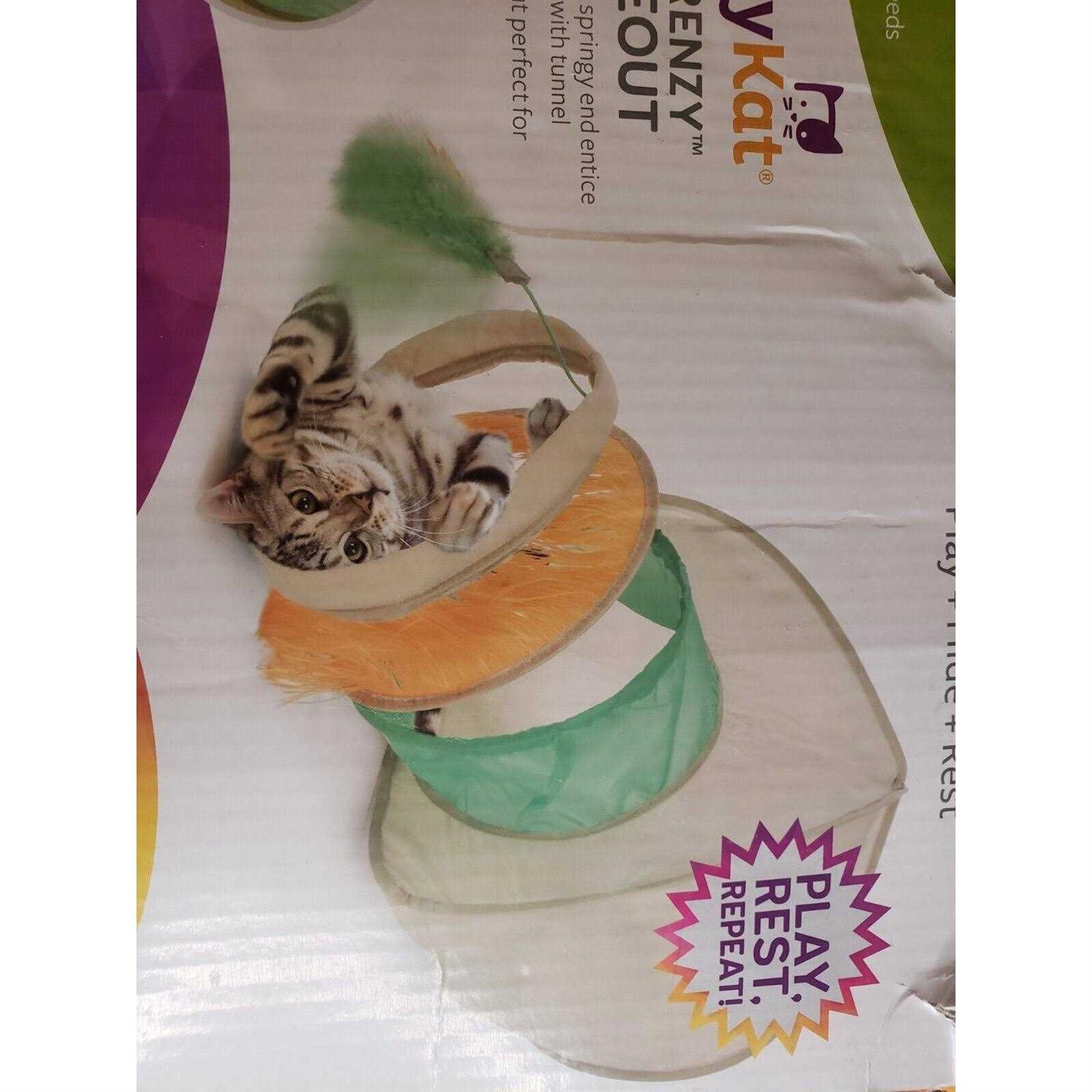 SmartyKat Fringe Frenzy Cat Hideout with Tunnel Cat Toy Entrance - Healthber