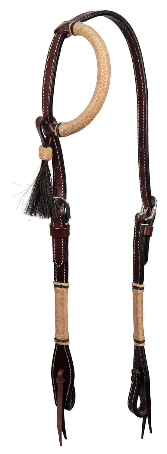 Buffalo Leather Natural Rawhide One Ear Headstall - Healthber