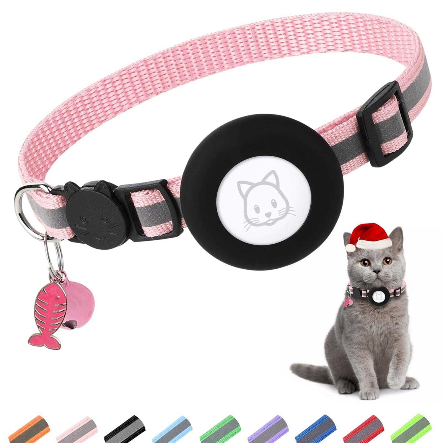 Airtag Cat Collar, Air tag Cat Collar with Bell and Safety Buckle in 38 Width - Healthber