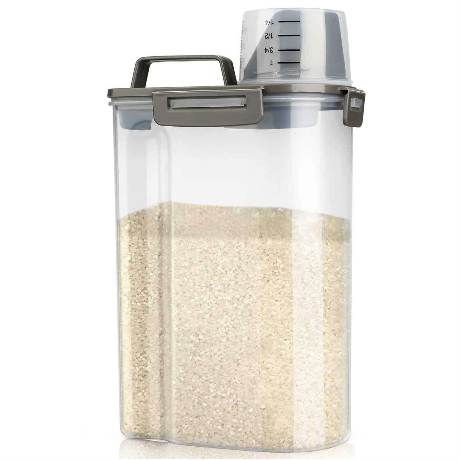 Viretec Rice Airtight Storage Container 3 to 5lbs Cereal Dry Food Flour Bin - Healthber
