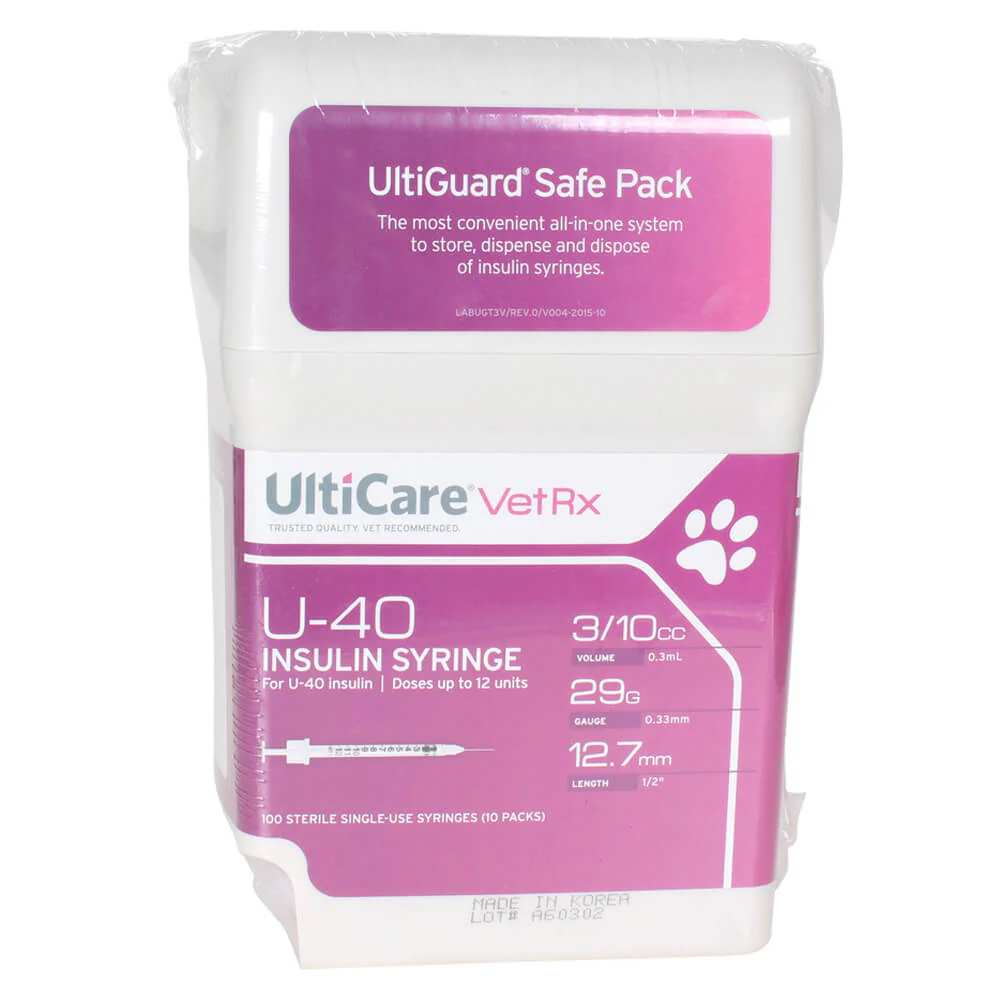 UltiCare U-40 Insulin Syringes with Sharps Container, 100 Count - Healthber