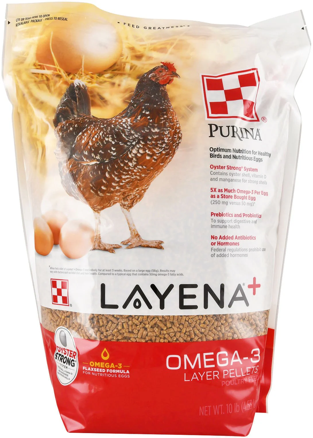 Purina Layena Plus Omega-3 Poultry Feed Pellet - Healthber