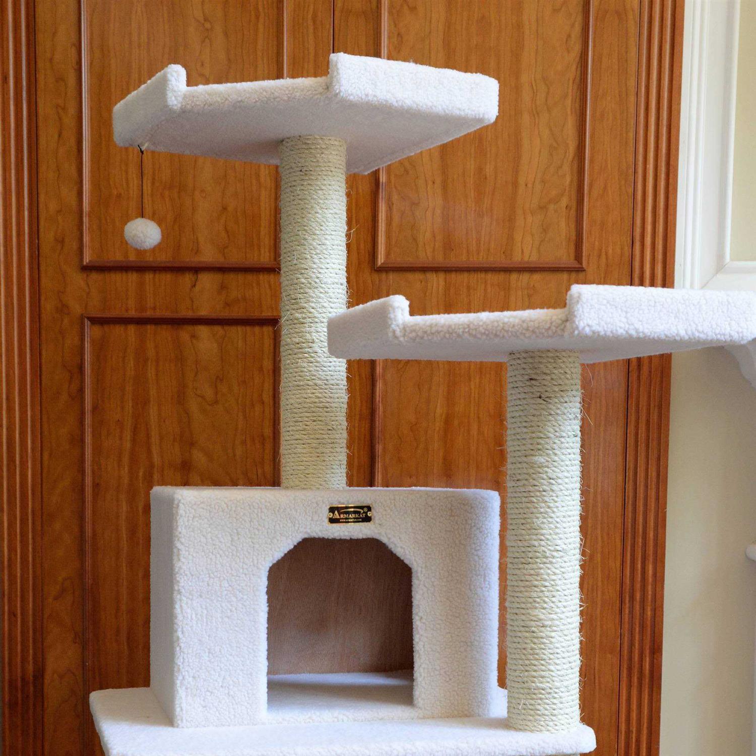 Armarkat B7801 Classic Real Wood Cat Tree In Ivory - Healthber