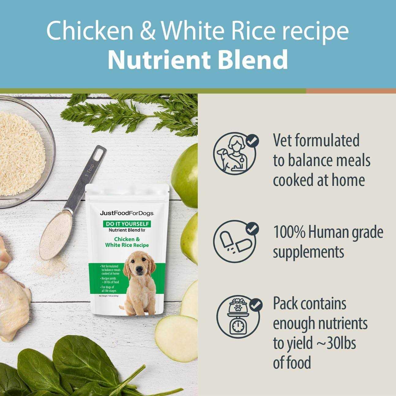 JustFoodForDogs DIY Nutrient Blend For Homemade Dog Food - Healthber