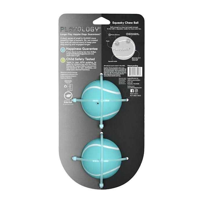 Playology Squeaky Chew Ball Dog Toy - Healthber