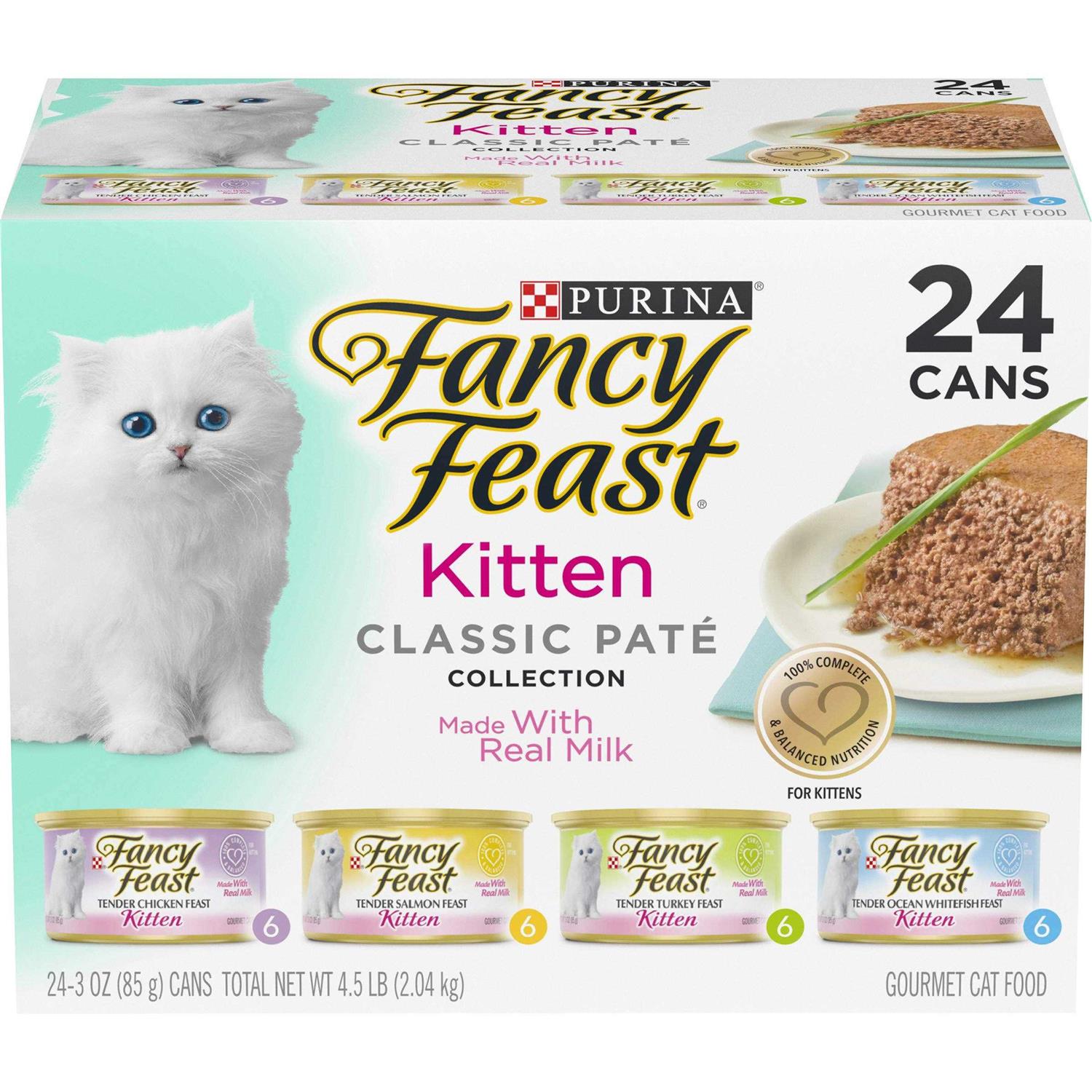 Purina Fancy Feast Grain Free Pate Wet Kitten Food Variety Pack - Healthber