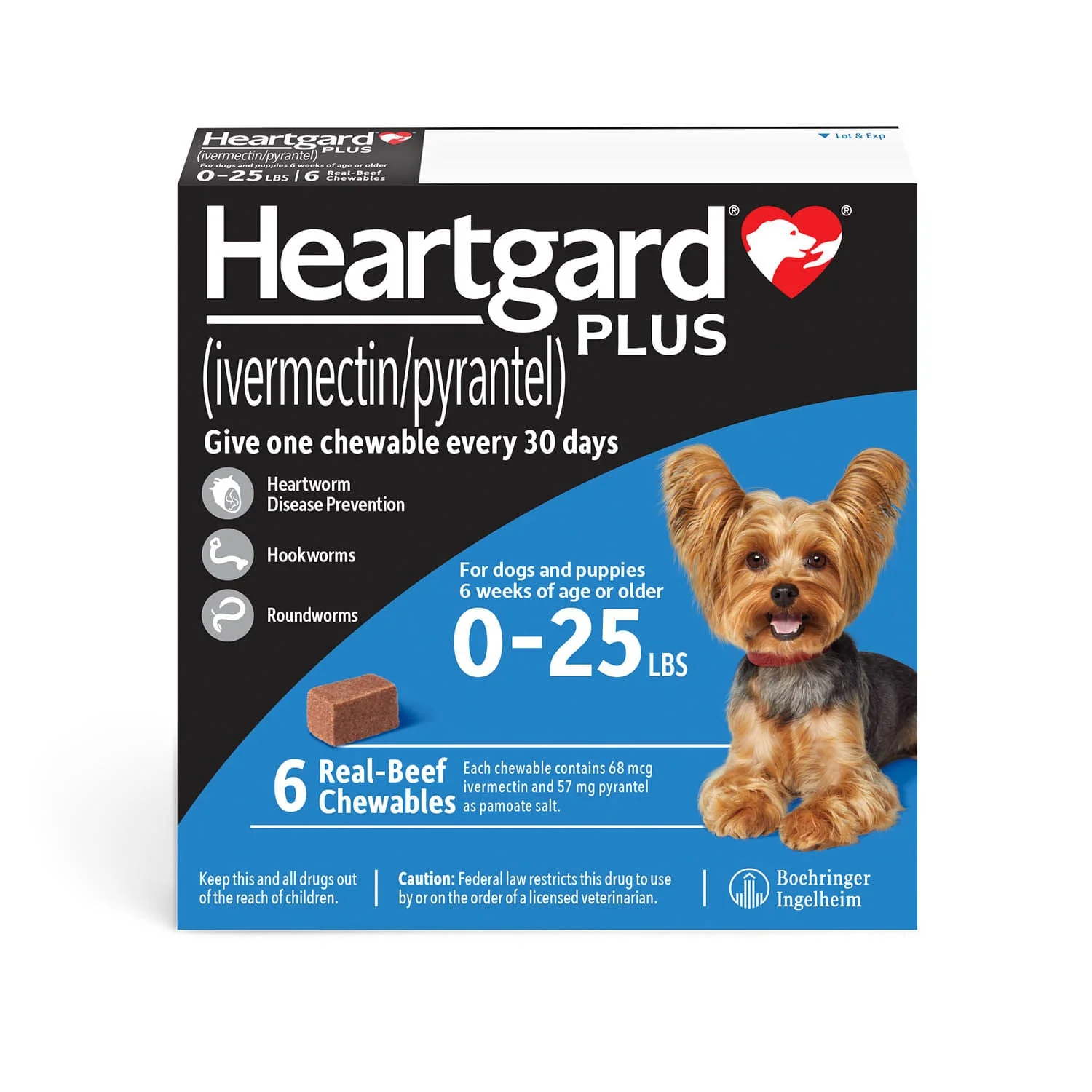 Rx Heartgard Plus for Dogs, 6 Chews - Healthber