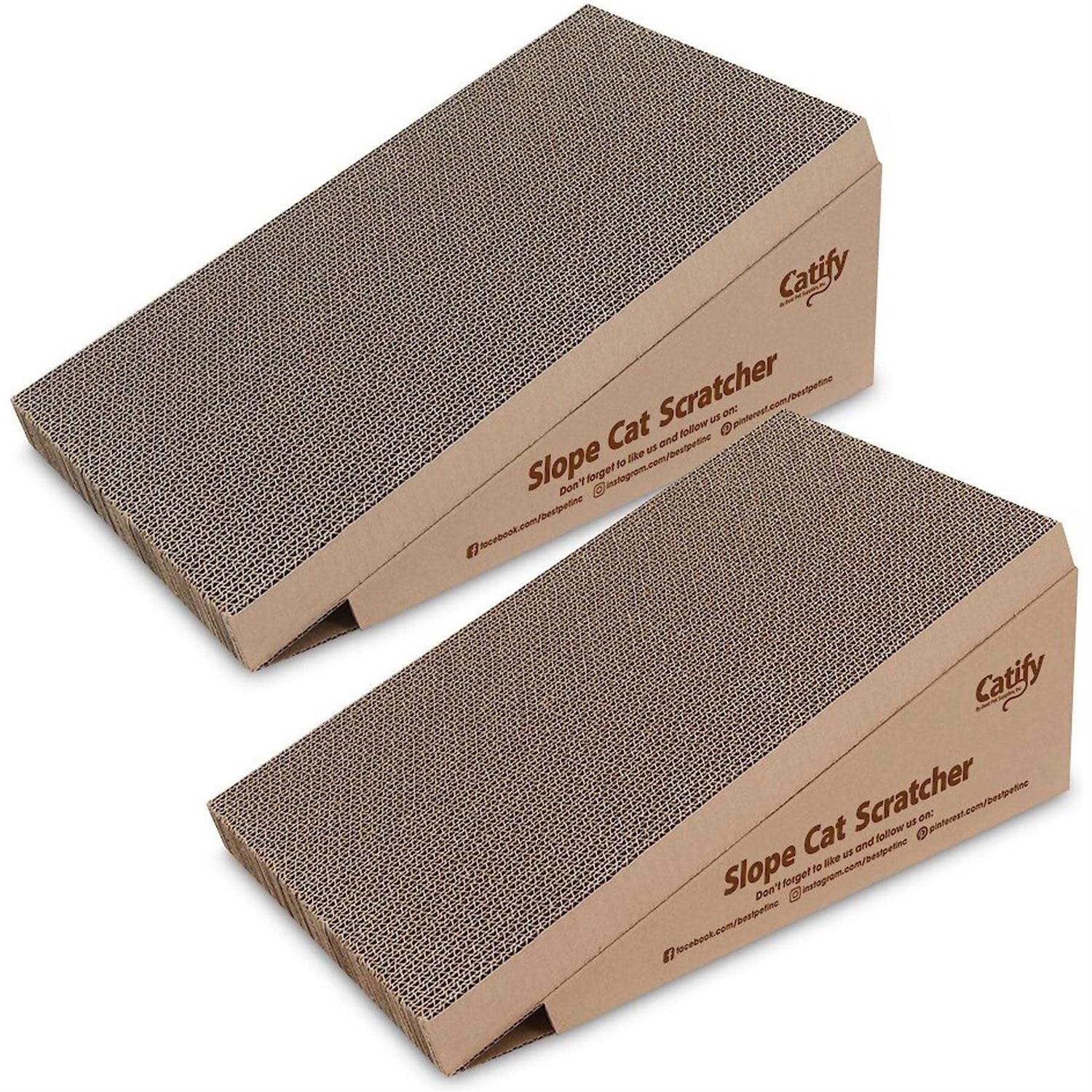 Best Pet Supplies Corrugated Cardboard Cat Scratcher Refill Pads, Lounger, and Fun Interactive Scratching Boards - Healthber