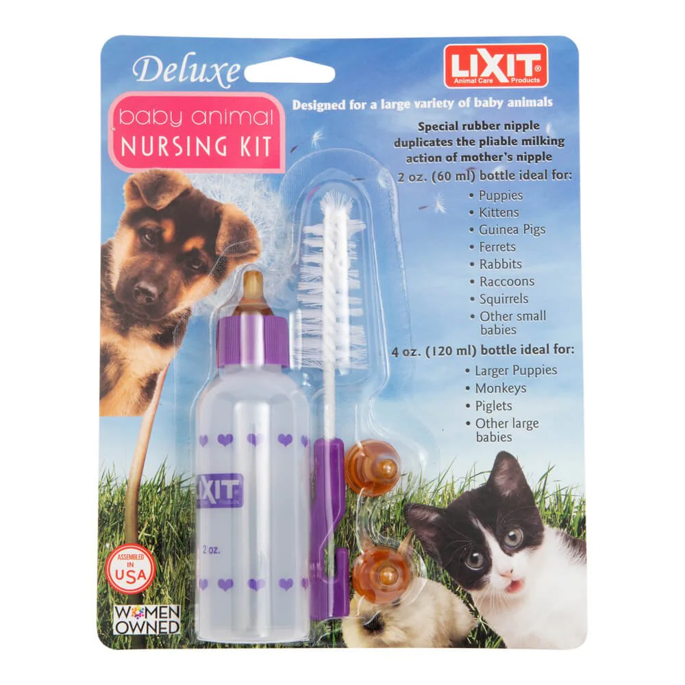 Lixit Bottle Nursing Kit, Baby Animal, 2 oz - Healthber