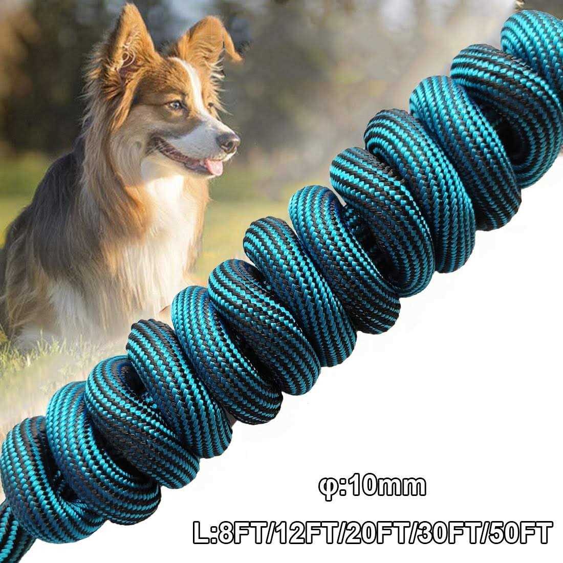 BTINESFUL 8ft/12ft/20ft/30ft/50ft Dog Tie-Out Long Rope Dog Leash - Healthber