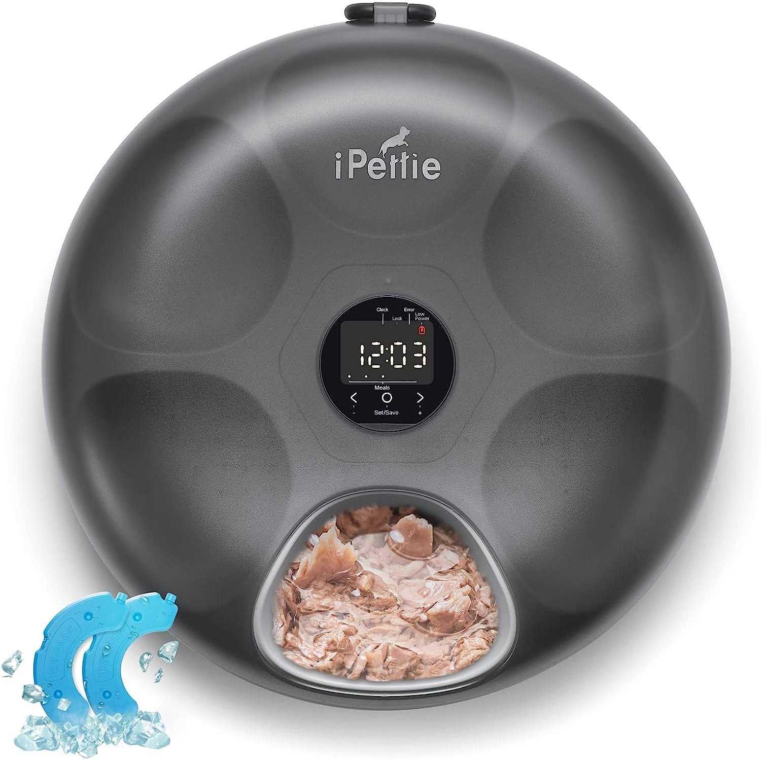 iPettie Donuts Frost 6 Meal Cordless Automatic Pet Feeder - Healthber