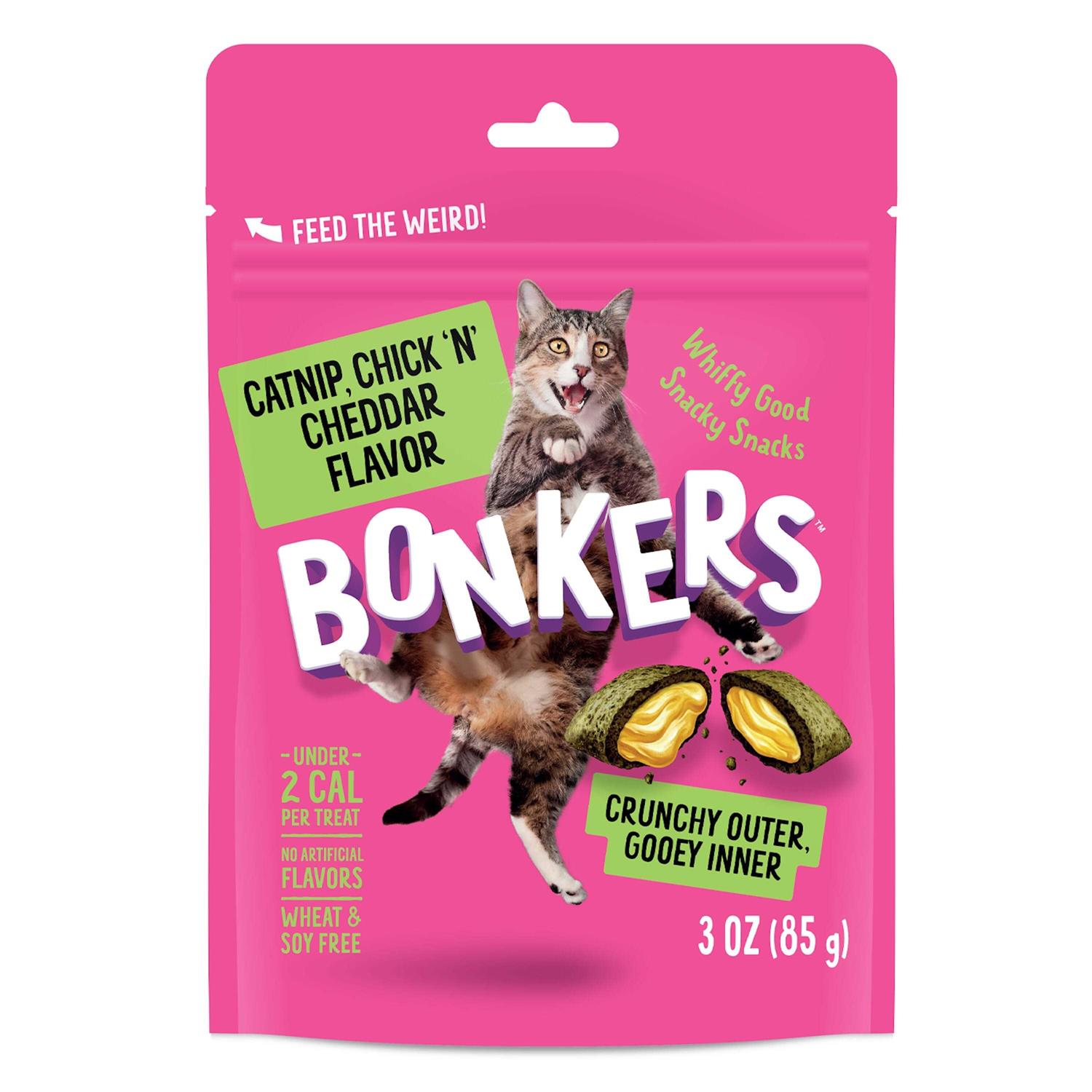 Bonkers Catnip Chick ‘N’ Cheddar Crunchy Cat Treats - Healthber