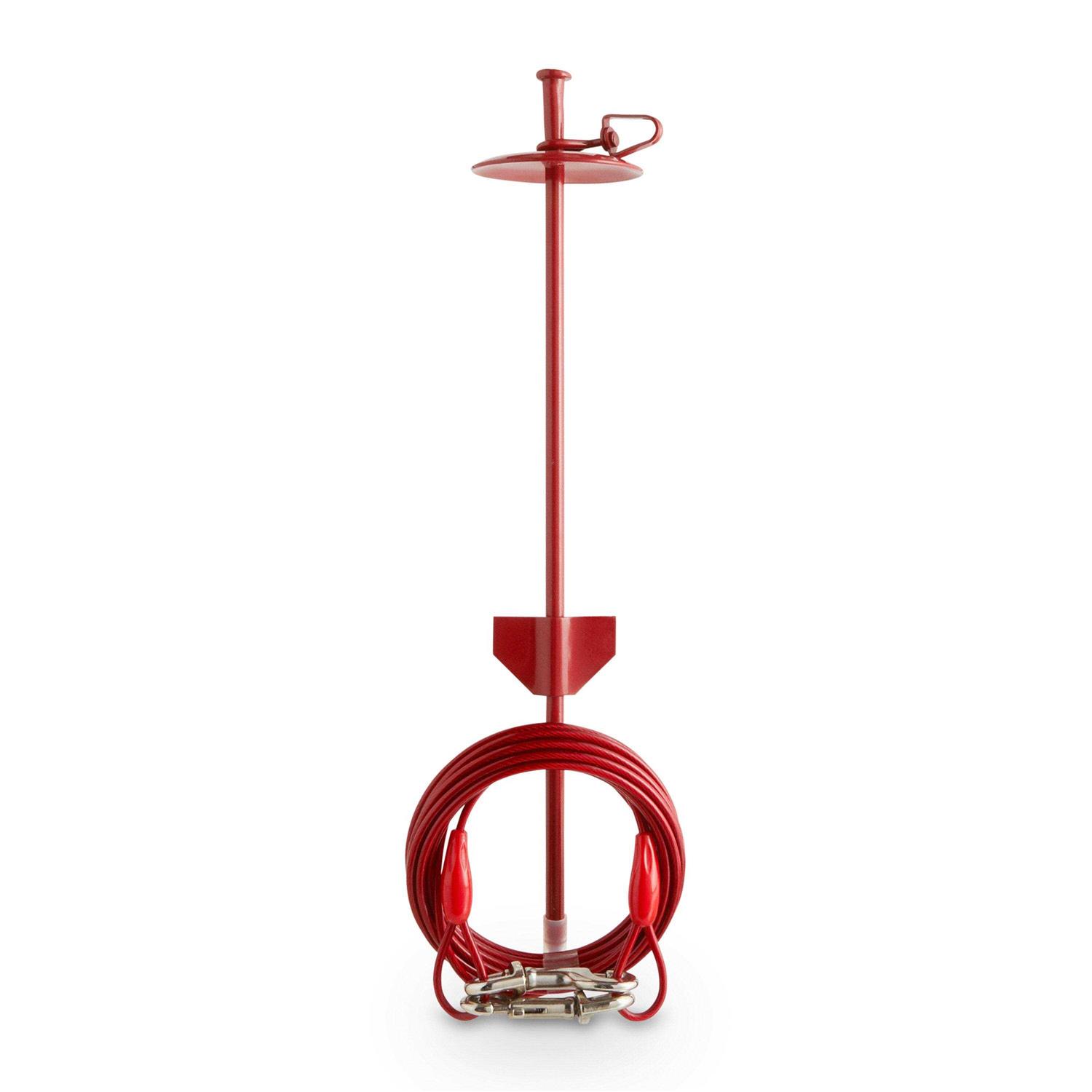 EveryYay Red Powder-Coated Steel Pet Leash Post | 3291763 - Healthber