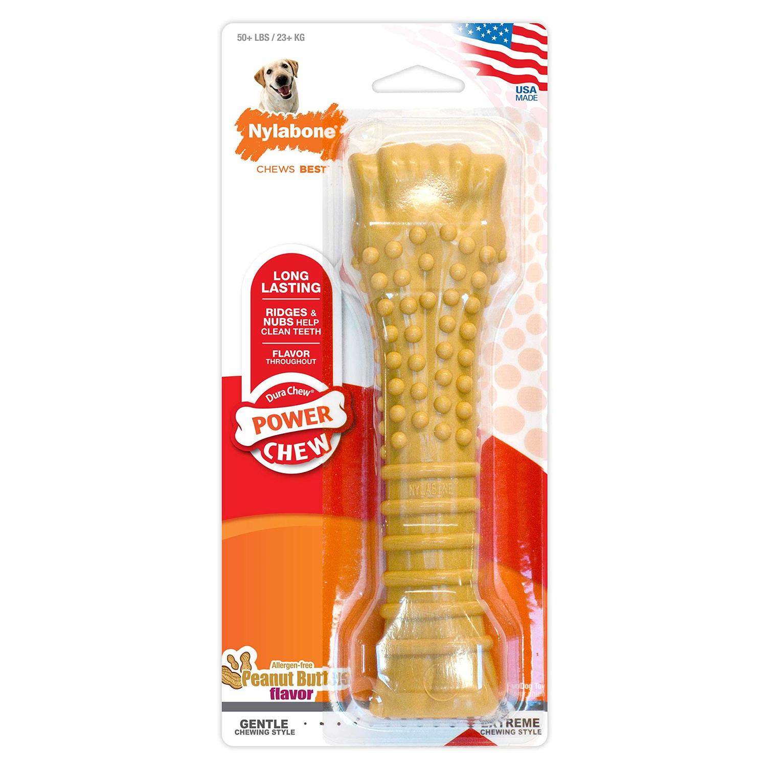 Nylabone Dura Chew Souper Peanut Butter Dog Bone - Healthber