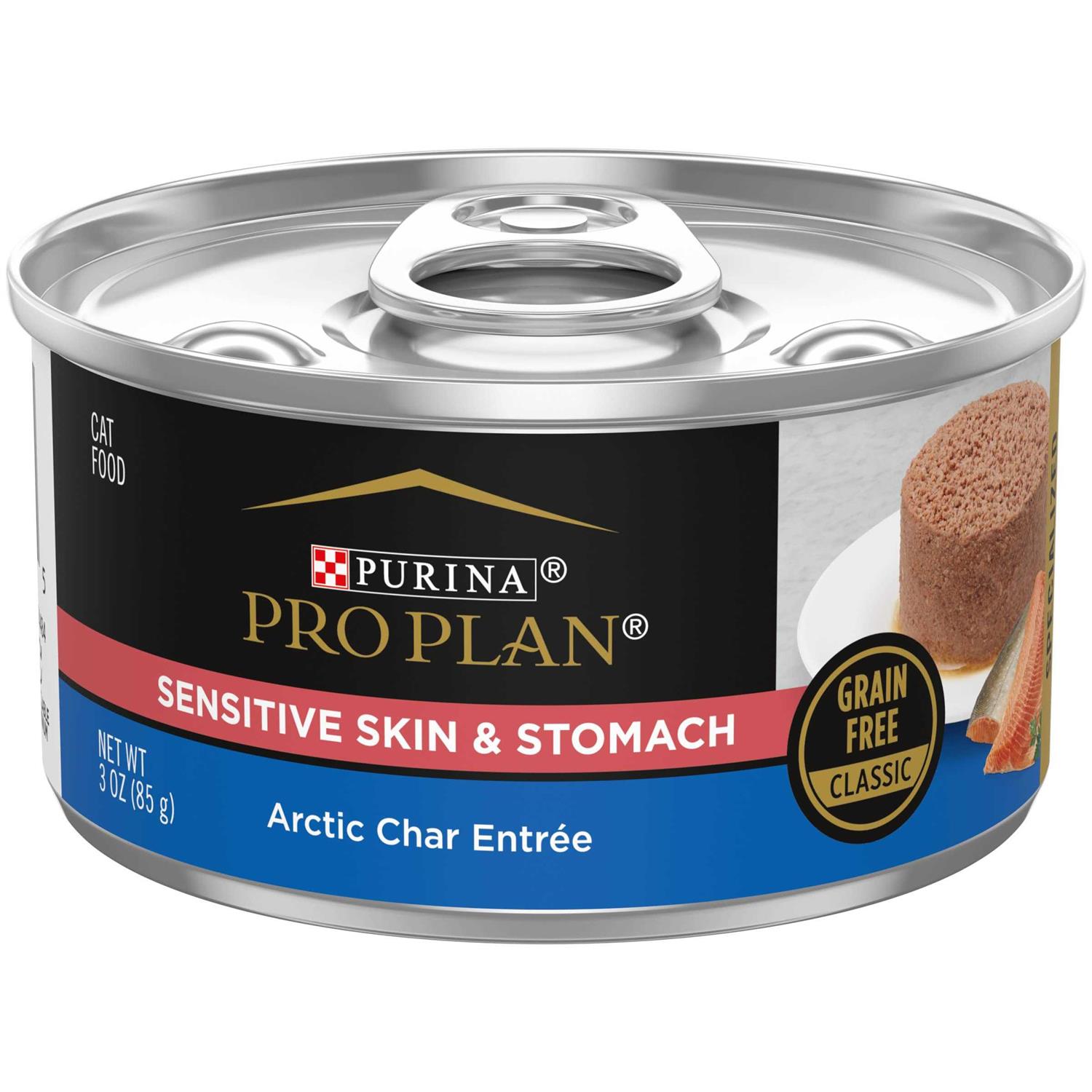 Purina Pro Plan Sensitive Skin & Stomach Cat Food Arctic Char Entree - Healthber