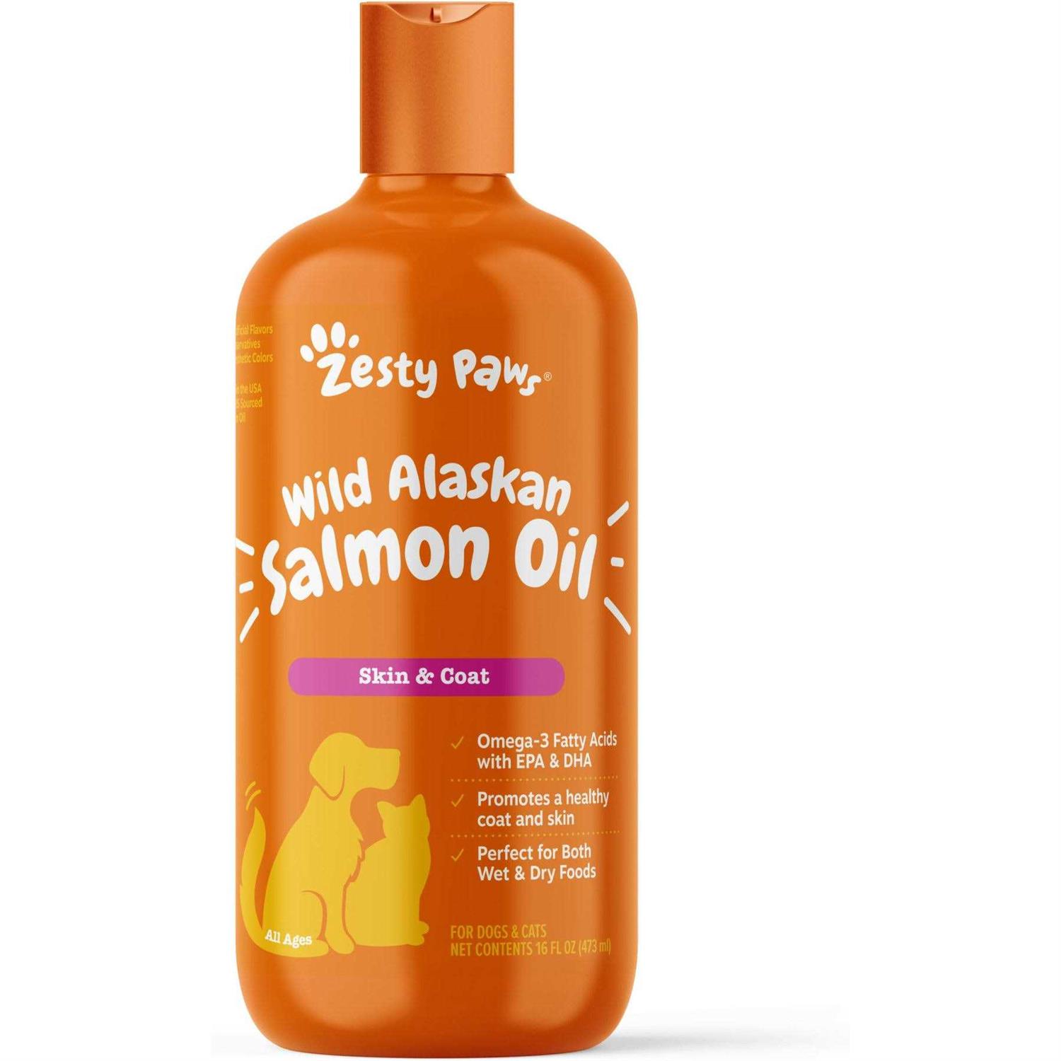 Zesty Paws Wild Alaskan Salmon Oil for Dogs & Cats - Healthber