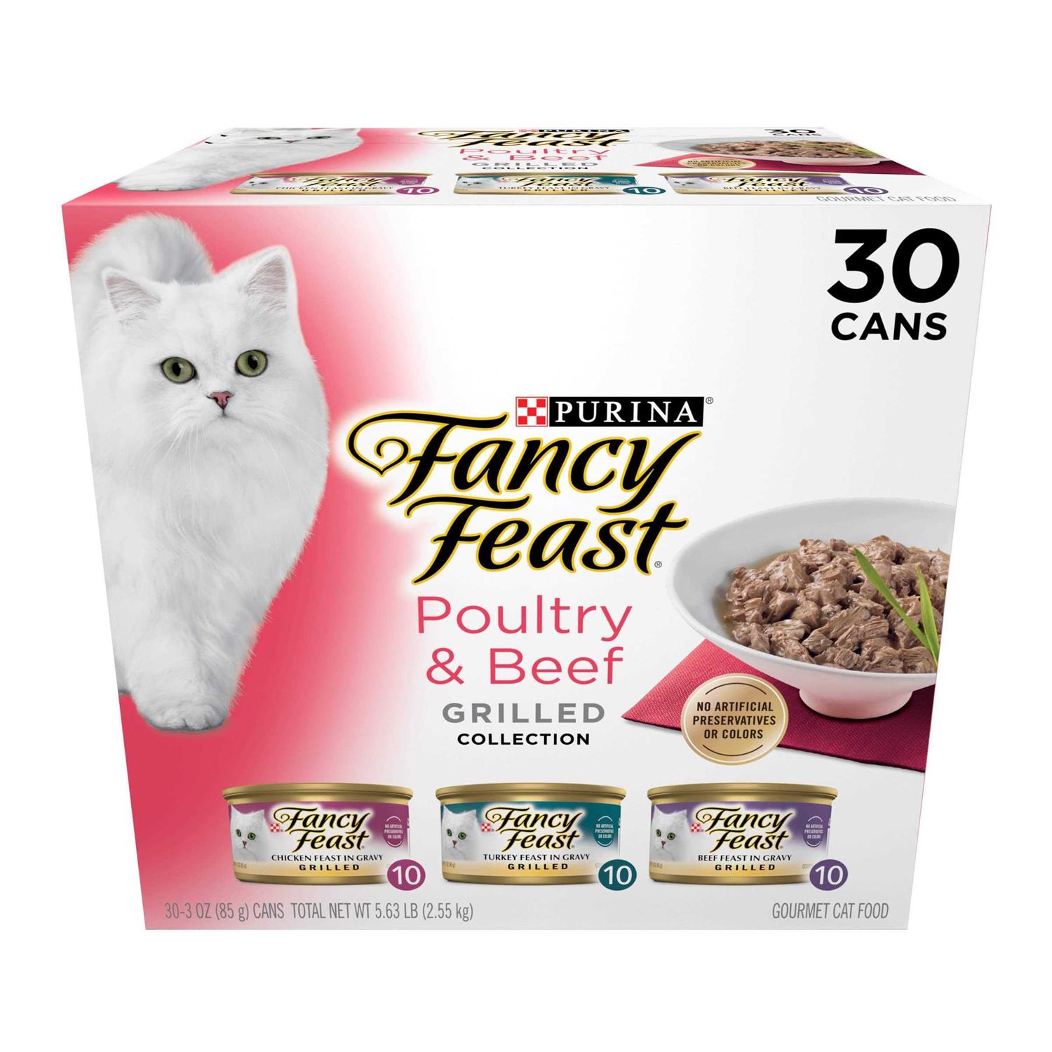 Purina Fancy Feast Wet Cat Food Poultry & Beef Grilled Collection Variety Pack - Healthber