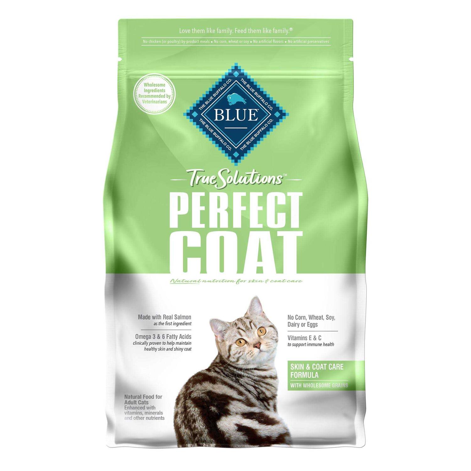 Blue Buffalo True Solutions Perfect Coat Natural Skin & Coat Care Adult Dry Cat Food - Healthber