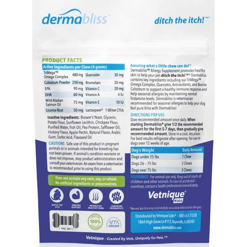Dermabliss Seasonal Allergy & Immune Soft Chews for Dogs - Healthber