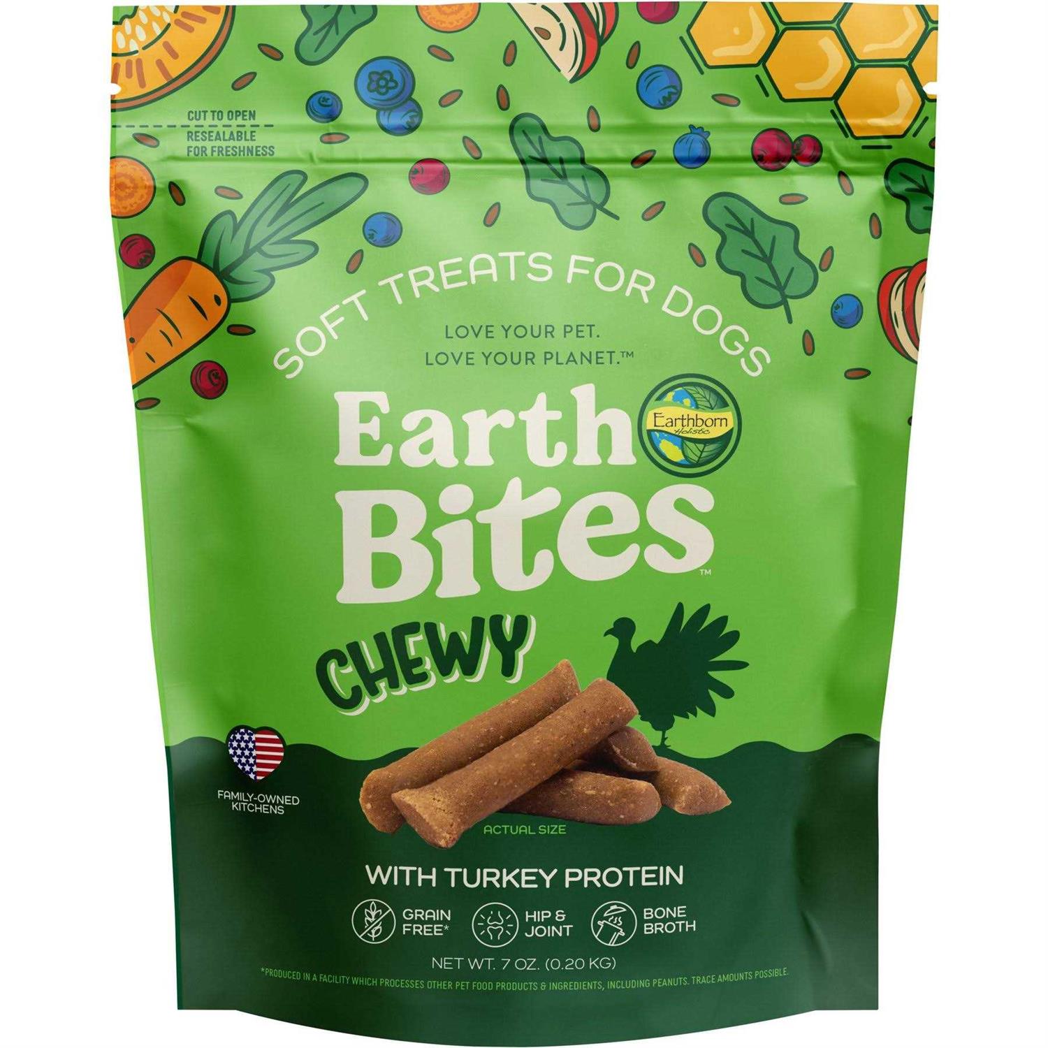 Earthborn Holistic EarthBites Chewy Soft Dog Treats 7 oz - Healthber