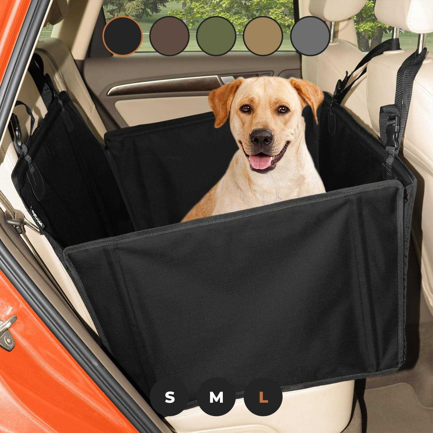 Wuglo Extra Stable Dog car Seat Reinforced car Dog Seat for Medium-Sized Dogs with 4 Fastening Straps - Healthber