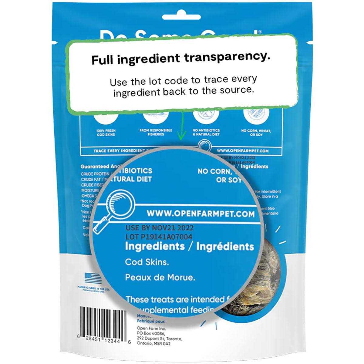 Open Farm Cod Skins Dehydrated Dog Treats - Healthber