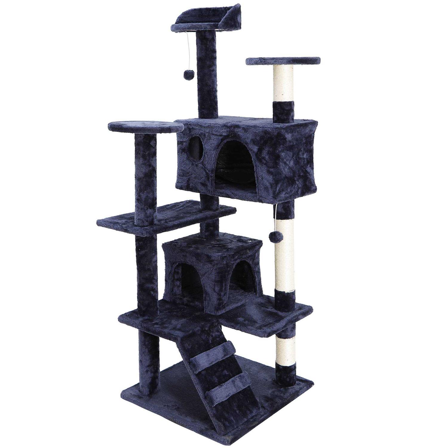 ZENY 53 Cat Tree Multi-Levels Condos Scratching Post Tower Play House - Healthber