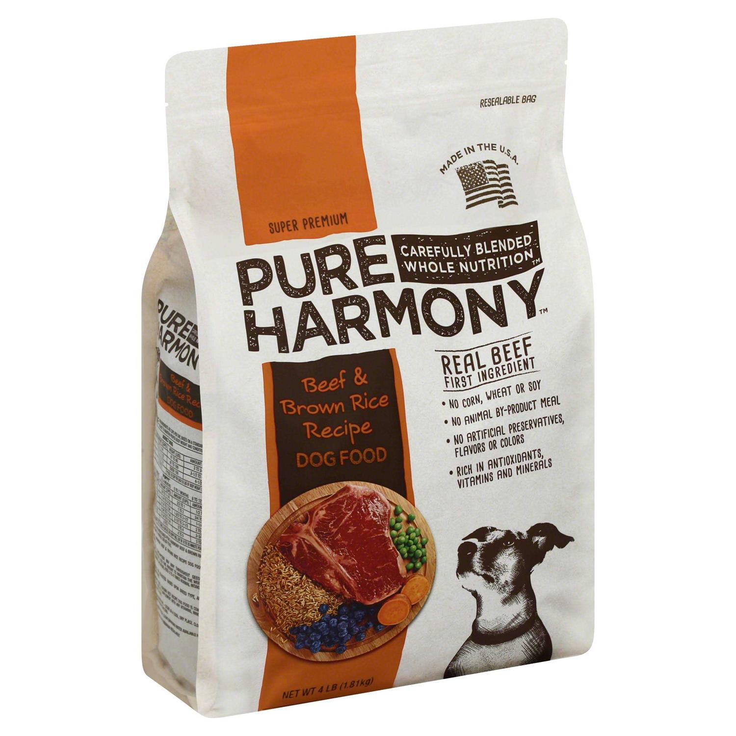 Pure Harmony Super Premium Beef & Brown Rice Recipe Dog Food - Healthber