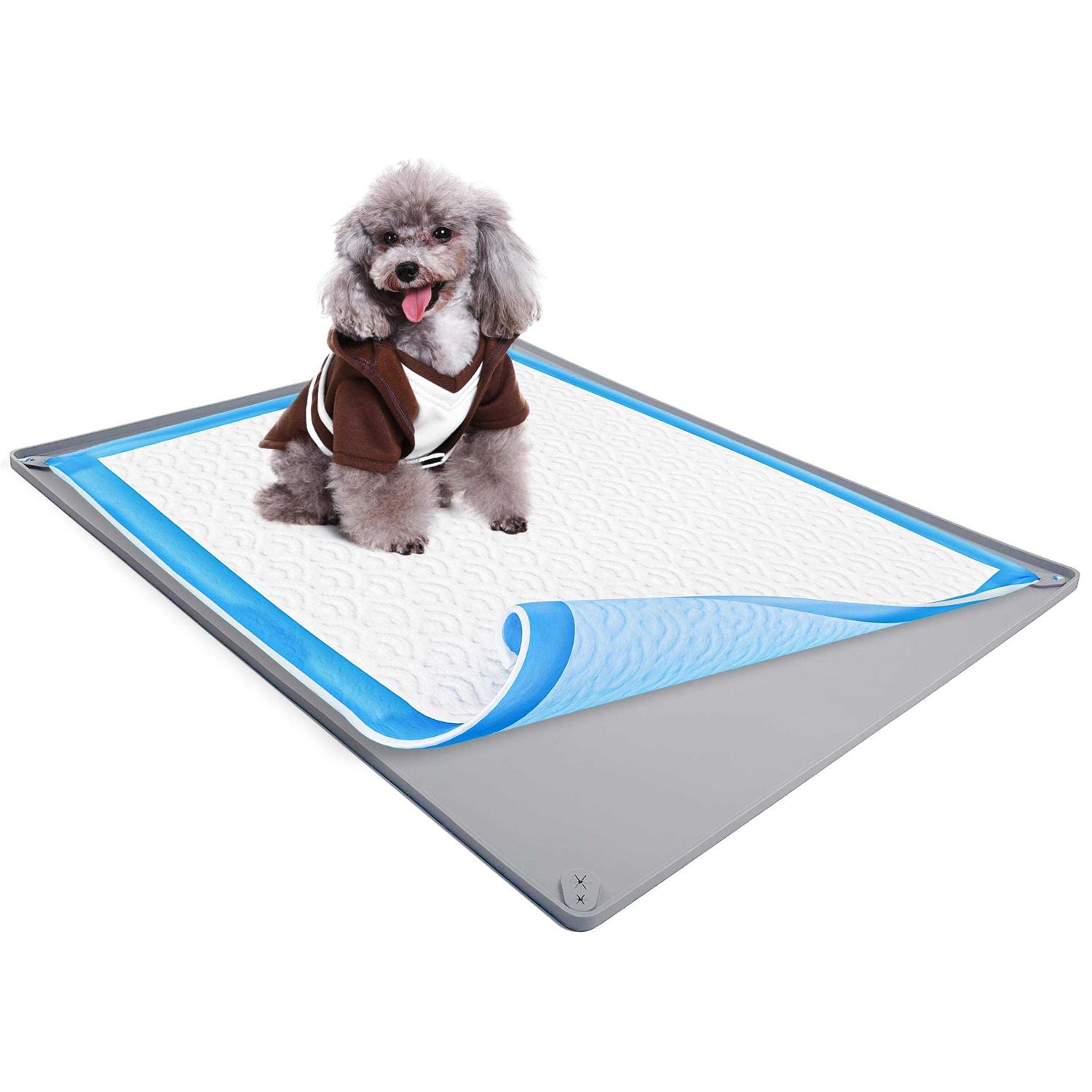 Skywin Puppy Pad Holder Tray No Spill Pee Pad Holder for Dogs Pee Pad Holder Works with Most Training Pads, Easy to Clean and Store - Healthber