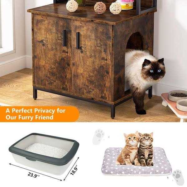 Kellum Rustic Brown Litter Box Enclosure - Healthber