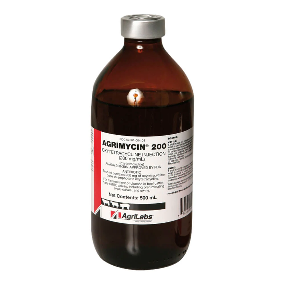 Rx Agrimycin 200 - Oxytetracycline Injection, 200mg/500ml - Healthber