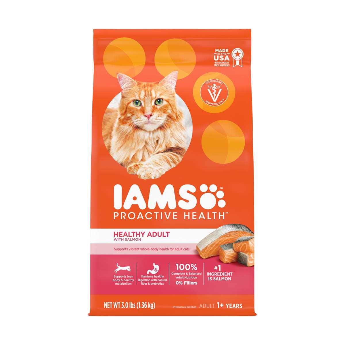 Iams Proactive Health Salmon Adult Dry Cat Food - Healthber