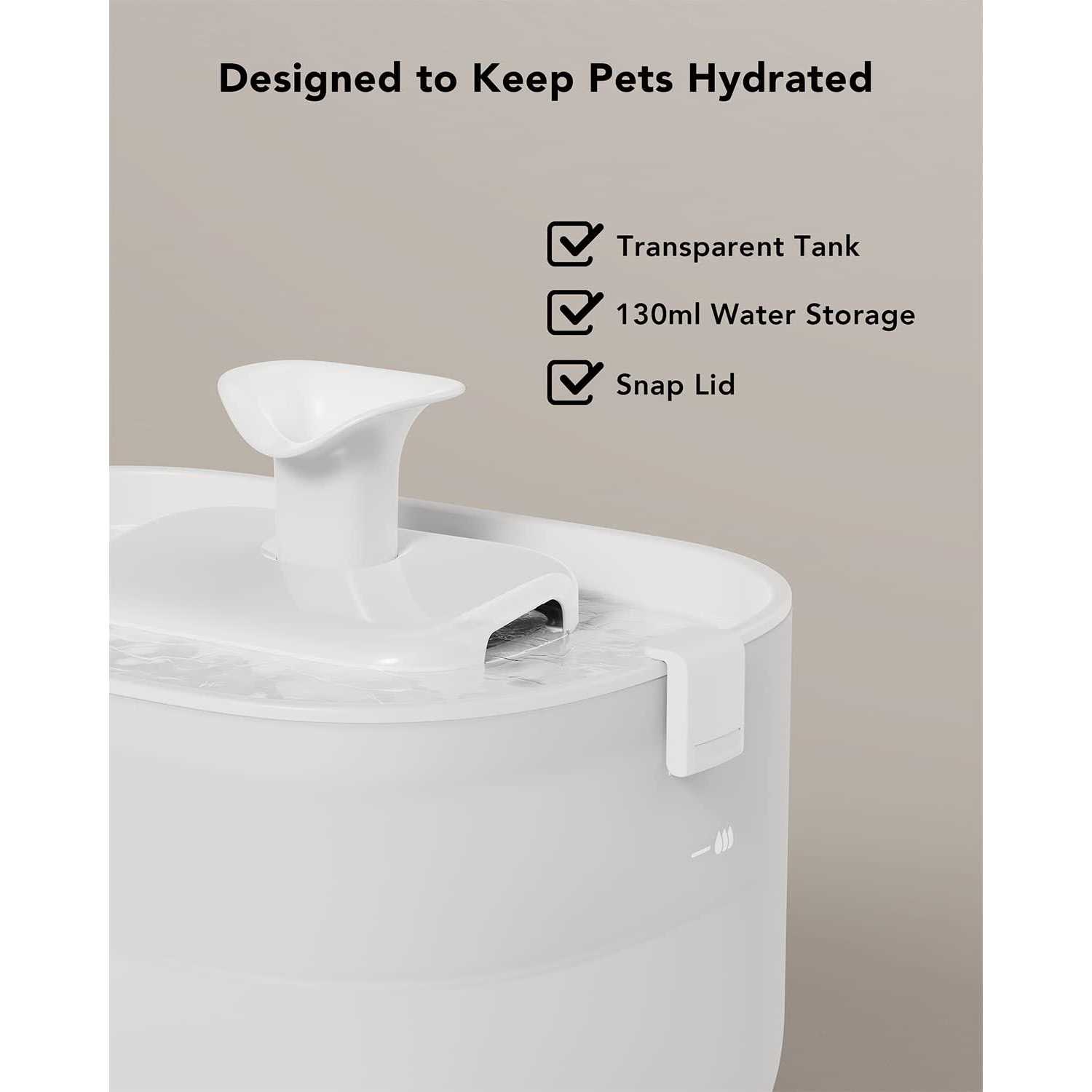 PETLIBRO Cat Water Fountain with Wireless Pump 2.5L/84oz Dockstream Automatic Pet Water Fountain - Healthber