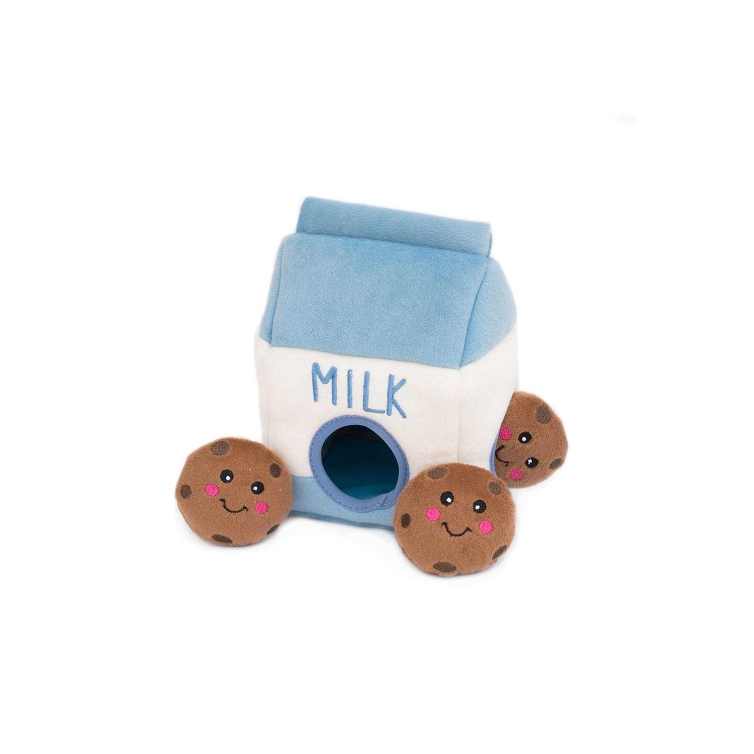 ZippyPaws Zippy Burrow Milk and Cookies Dog Toy - Healthber