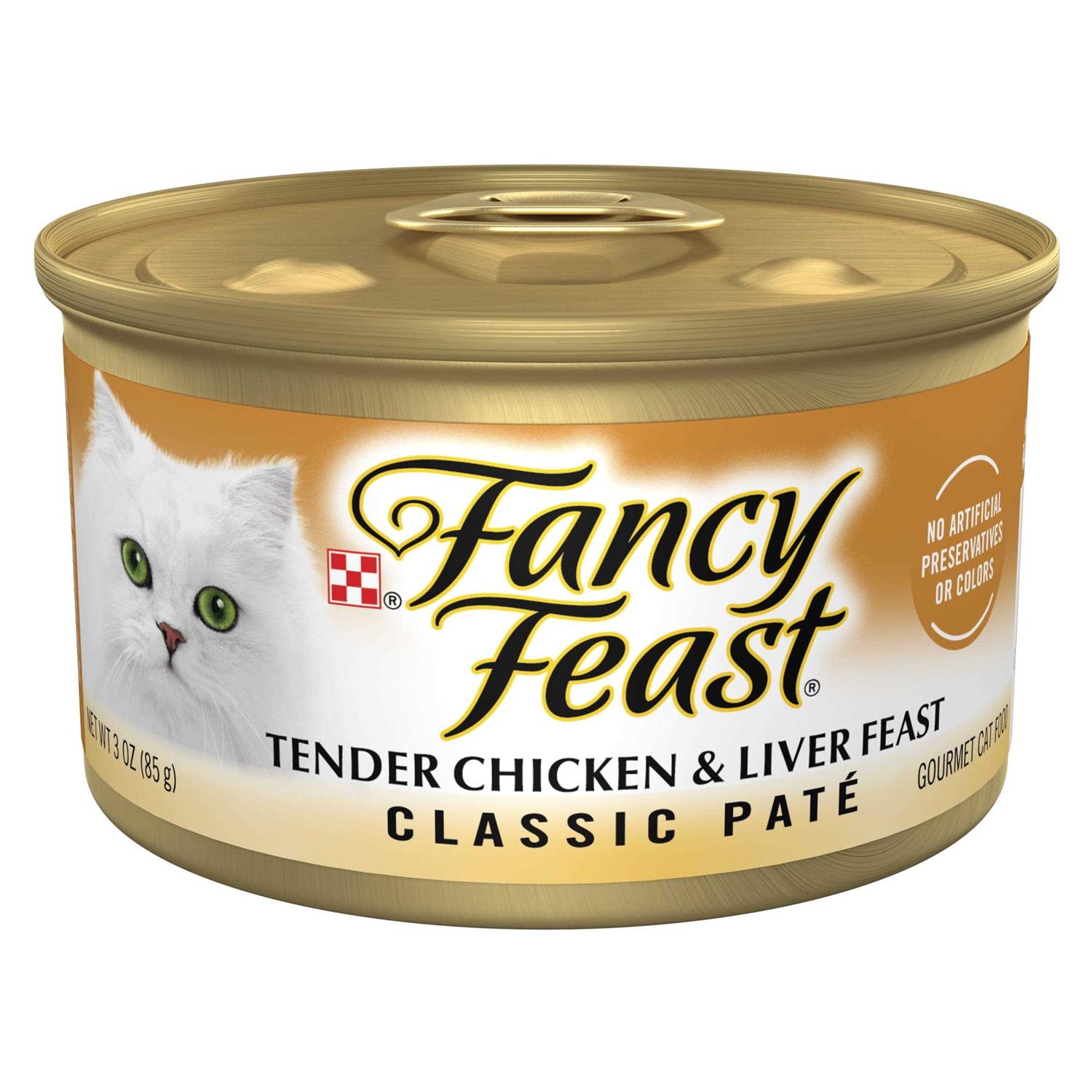 Purina Fancy Feast Tender Chicken and Liver Feast Classic Grain Free Wet Cat Food Pate - Healthber