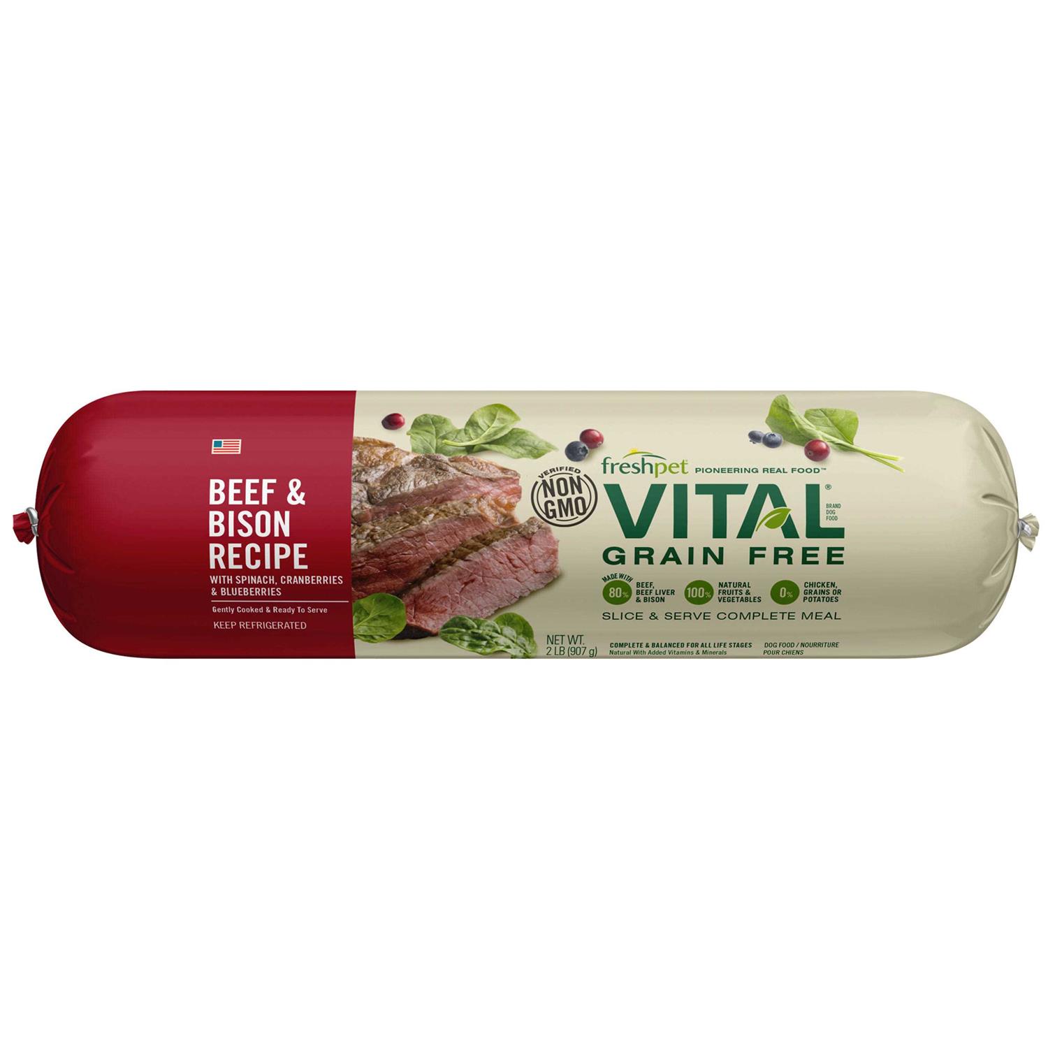 Freshpet Vital Grain-Free Beef & Bison Fresh Dog Food - Healthber