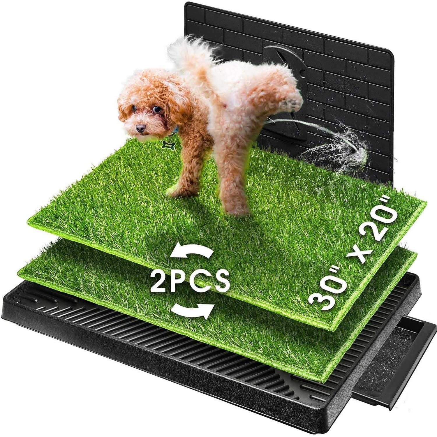 Hompet Dog Potty with Tray Large 30”x20”, Artificial Grass Patch for Indoor and Outdoor Use - Healthber