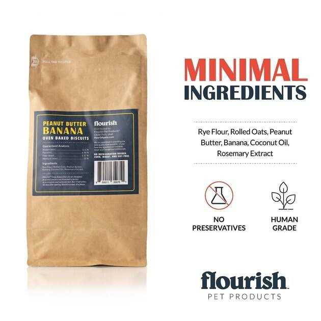 Flourish Peanut Butter Banana Biscuit Dog Treats - Healthber