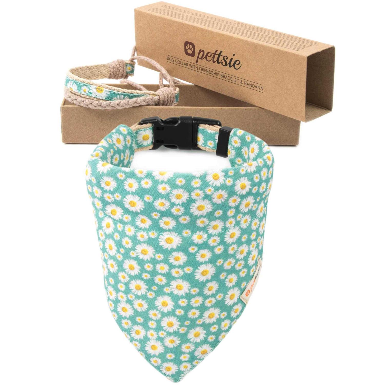 Pettsie Matching Dog Collar, Bandana and Owner Friendship Bracelet Gift Box Included - Healthber