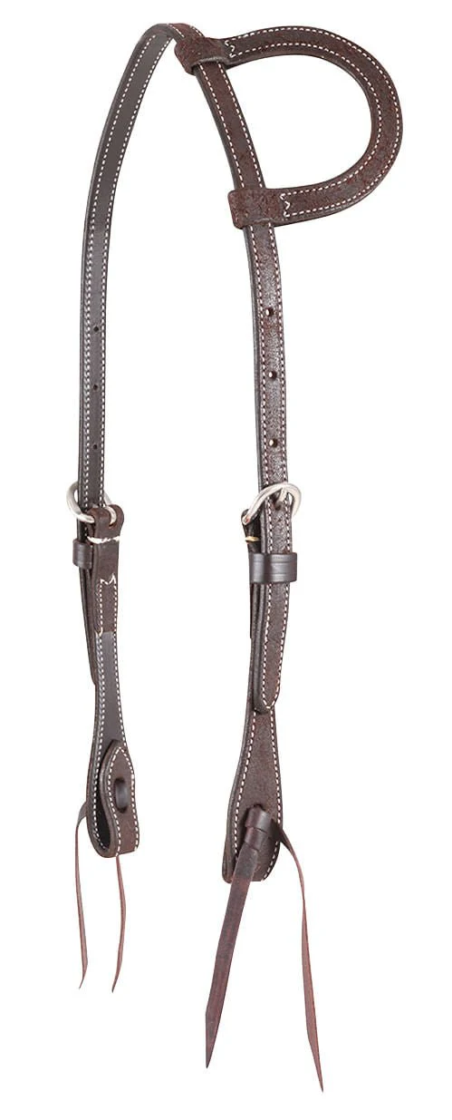 Martin Saddlery Slip Ear Headstall Roughout, Chocolate - Healthber