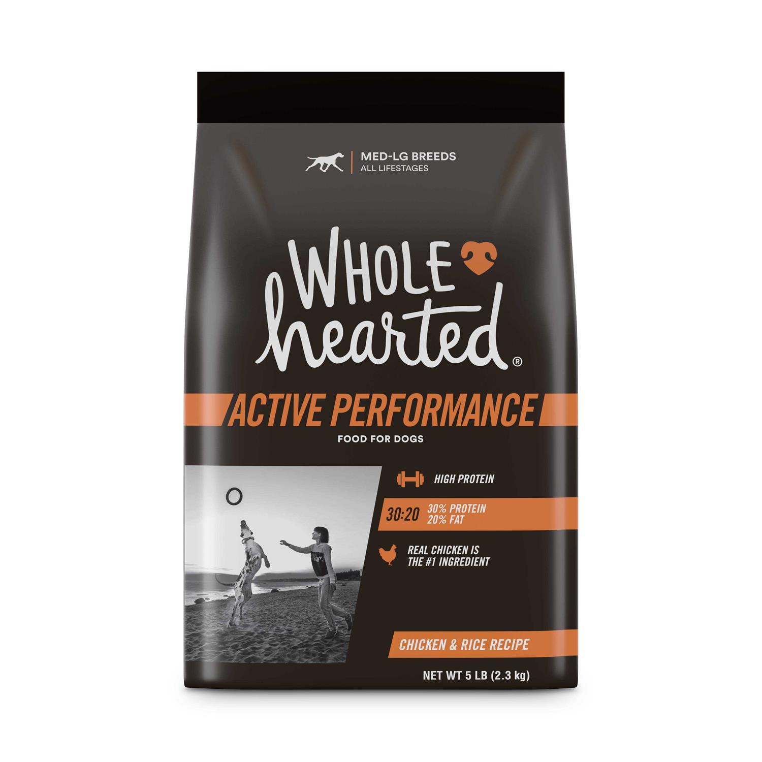 WholeHearted Active Performance High-Protein Chicken & Rice Recipe Dry Dog Food - Healthber