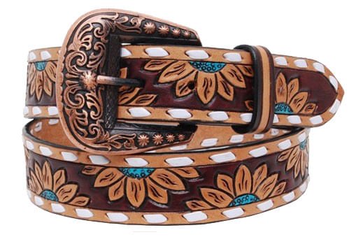 Rafter T Turquoise Sunflower Ladies' Belt - Healthber