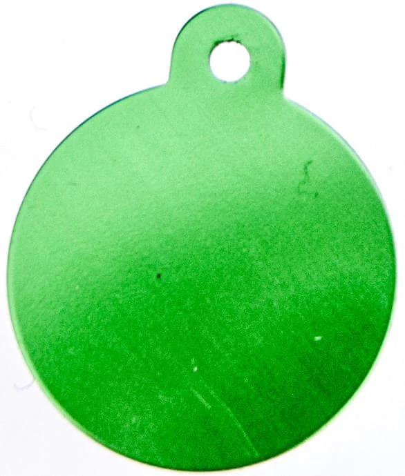 Large Circle Custom Personalized Dog Tag, Lime Green - Healthber