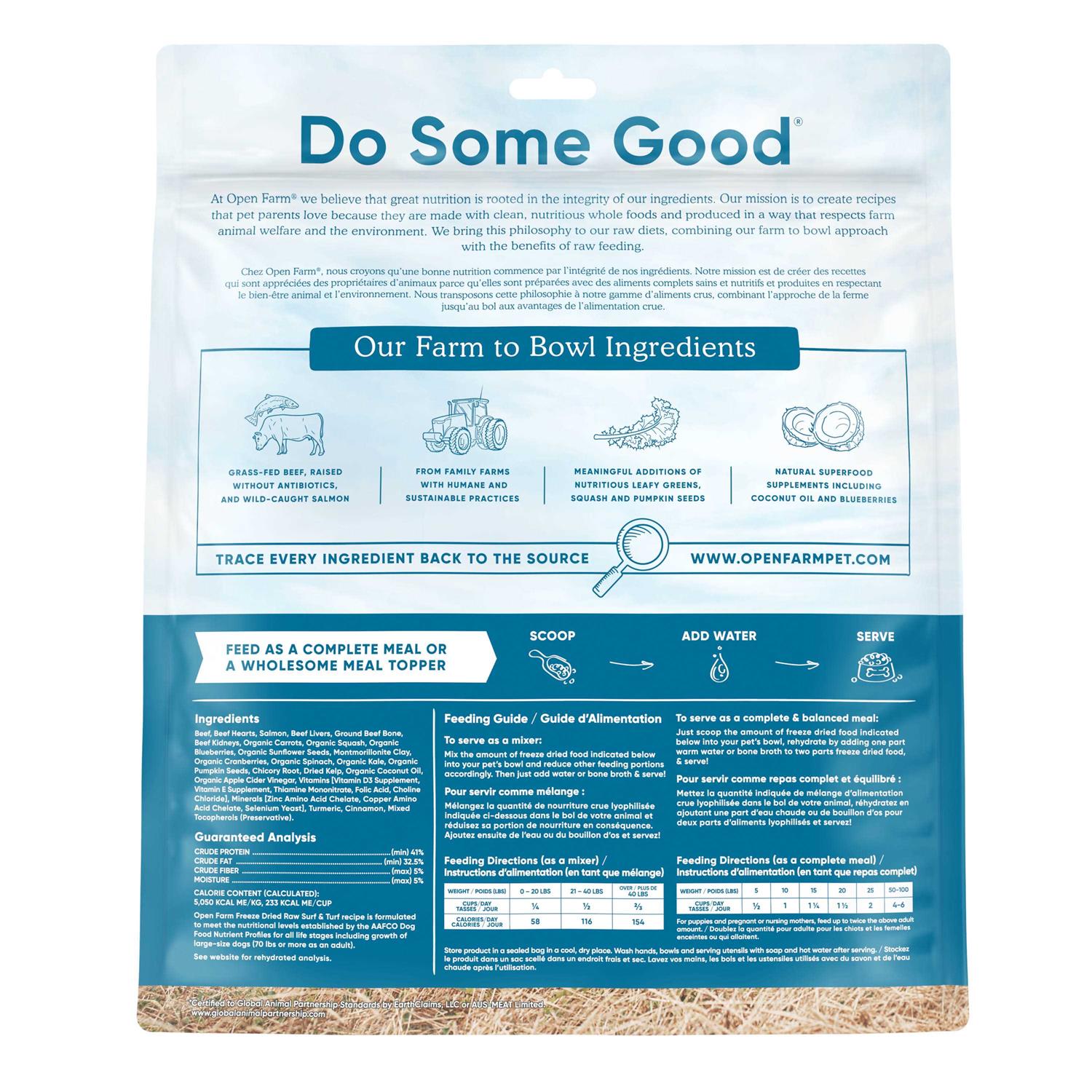 Open Farm Freeze Dried Raw Dog Food Surf & Turf - Healthber