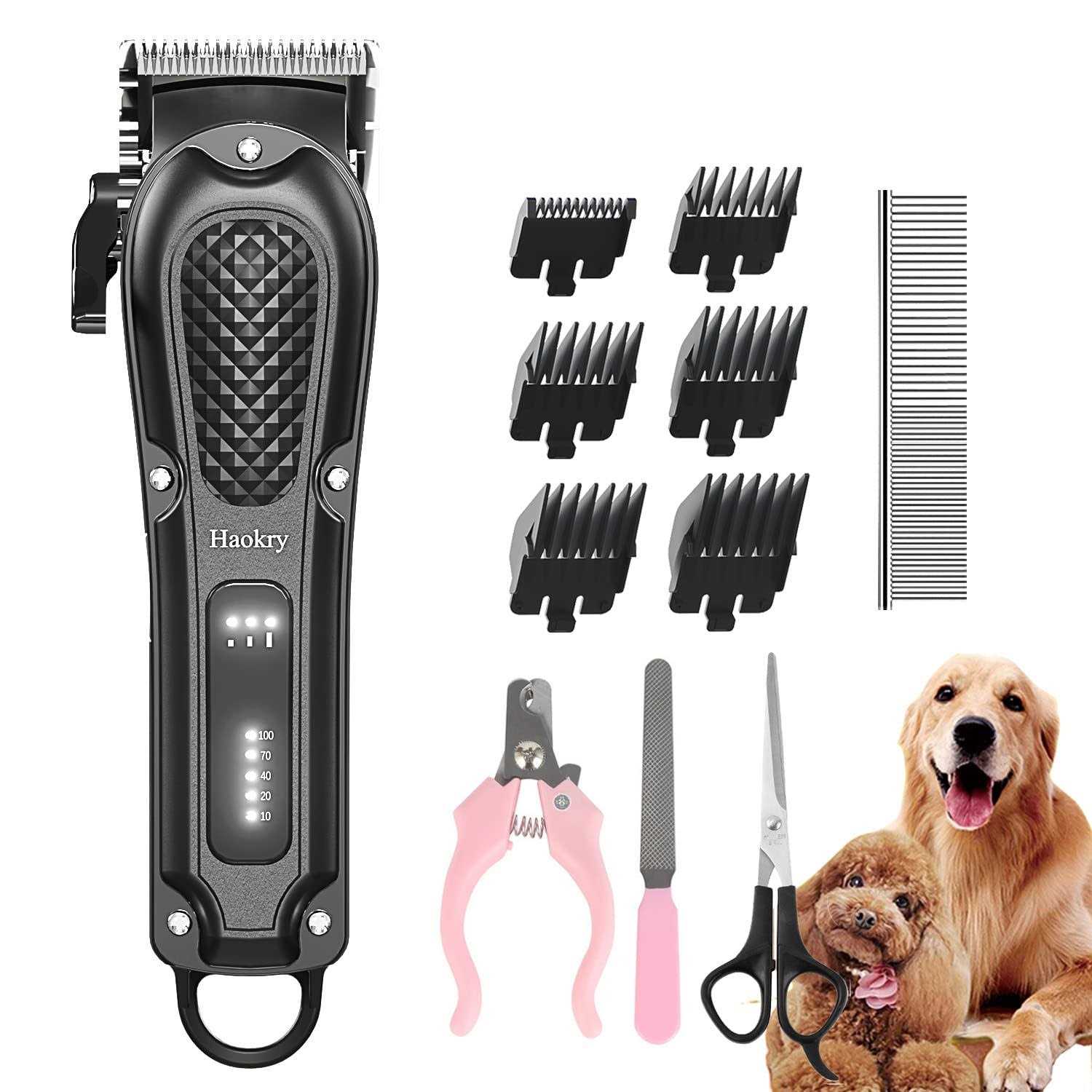Haokry dog clippers for grooming low noise rechargeable dog grooming kits cordless pet grooming tool professional dog hair trimmer - Healthber