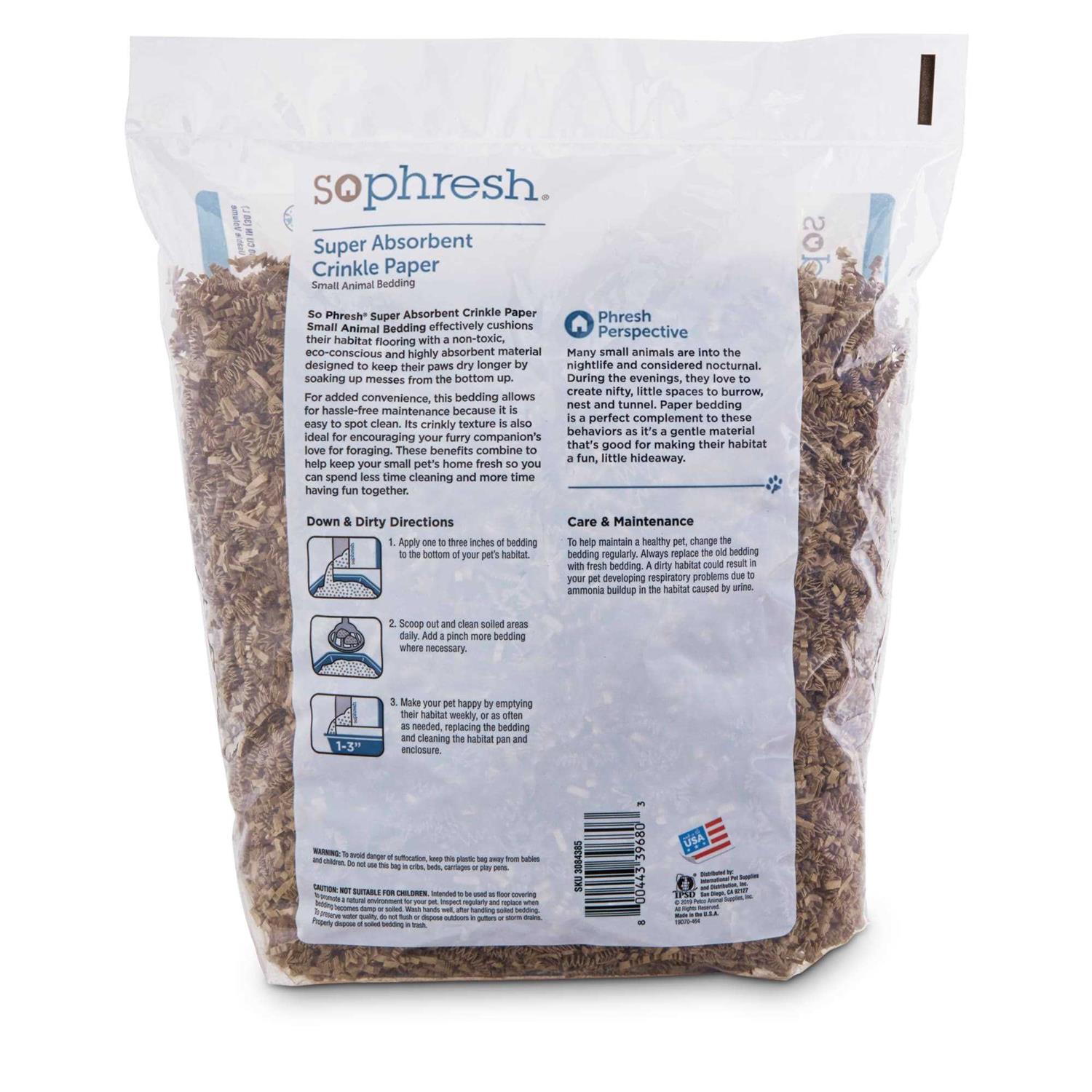 So Phresh Super Absorbent Crinkle Paper Small Animal Bedding - Healthber